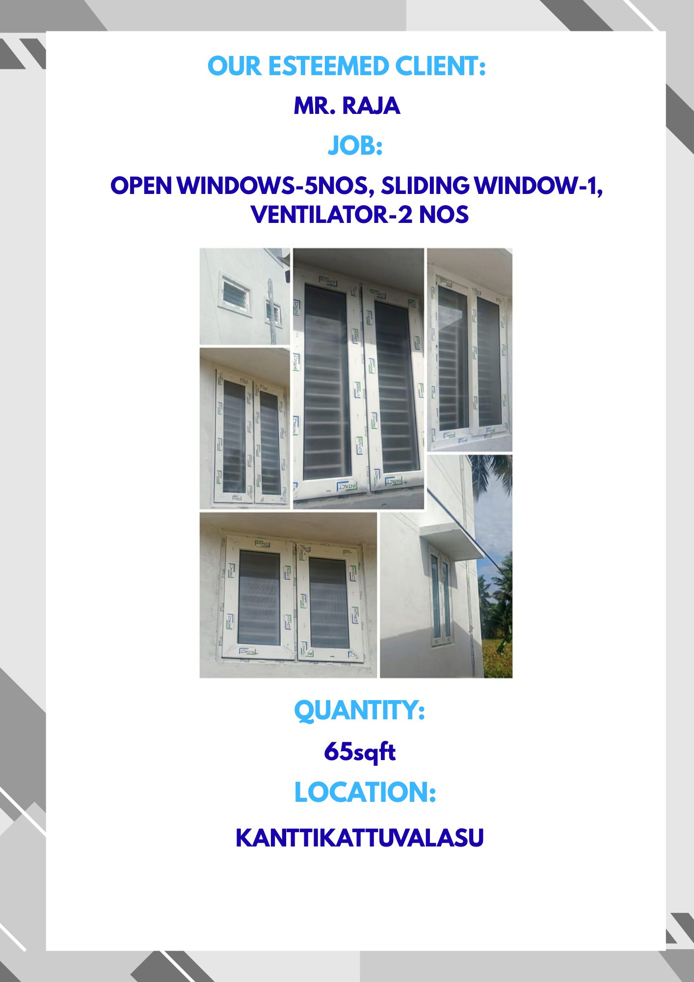 MR.RAJA-OPEN WINDOWS/5NOS-SLIDING WINDOW/1-VENTILATOR/2NOS-65sqft-KANTTIKATTUVALASU